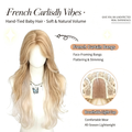Long Wavy Blonde Wig - Big Water Wave Curly Synthetic Hair - Natural Looking Full Cap for Women