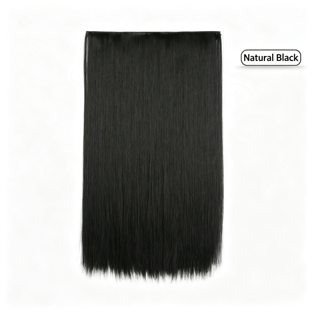 70cm 5-Clip Straight Hair Extension - 140g Thick Full Volume - Tangle Free Matte High Temp Fiber - Multiple Colors