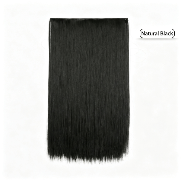 70cm 5-Clip Straight Hair Extension - 140g Thick Full Volume - Tangle Free Matte High Temp Fiber - Multiple Colors
