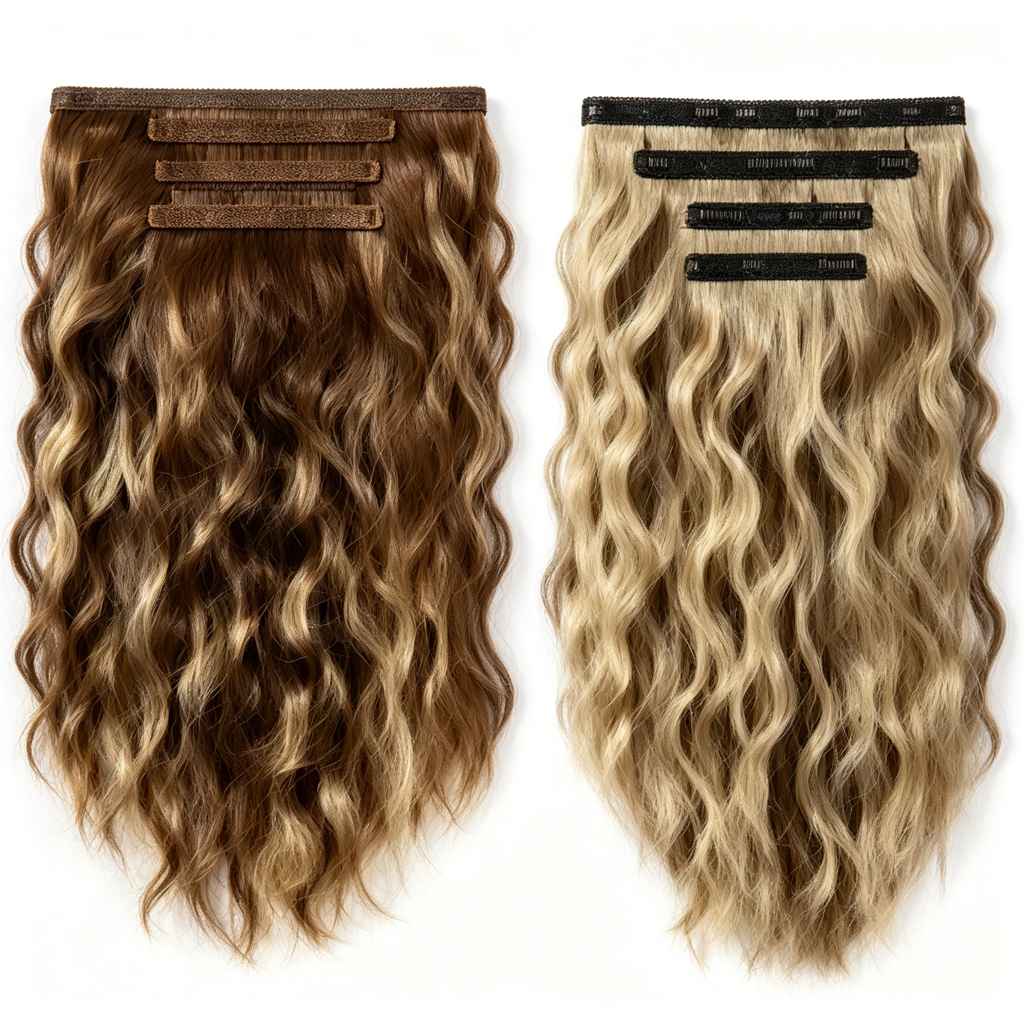 Short Curly Clip-In Hair Extensions - Water Wave Synthetic Hairpiece for Volume & Length