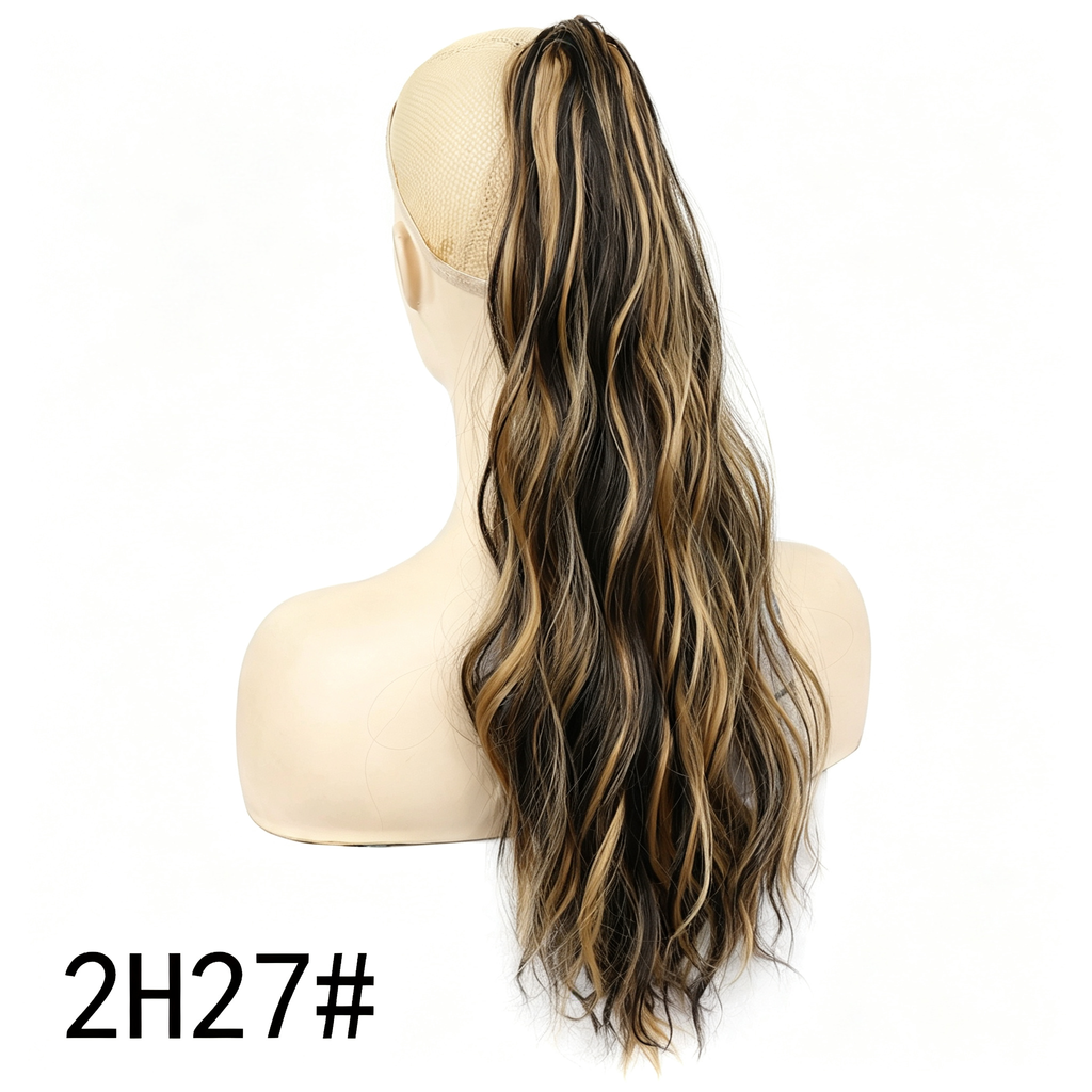 Blonde Wavy Full Wig - Long Water Wave Synthetic Hair Wig - Bleach Blonde Lace Base Cap for Women Party Cosplay