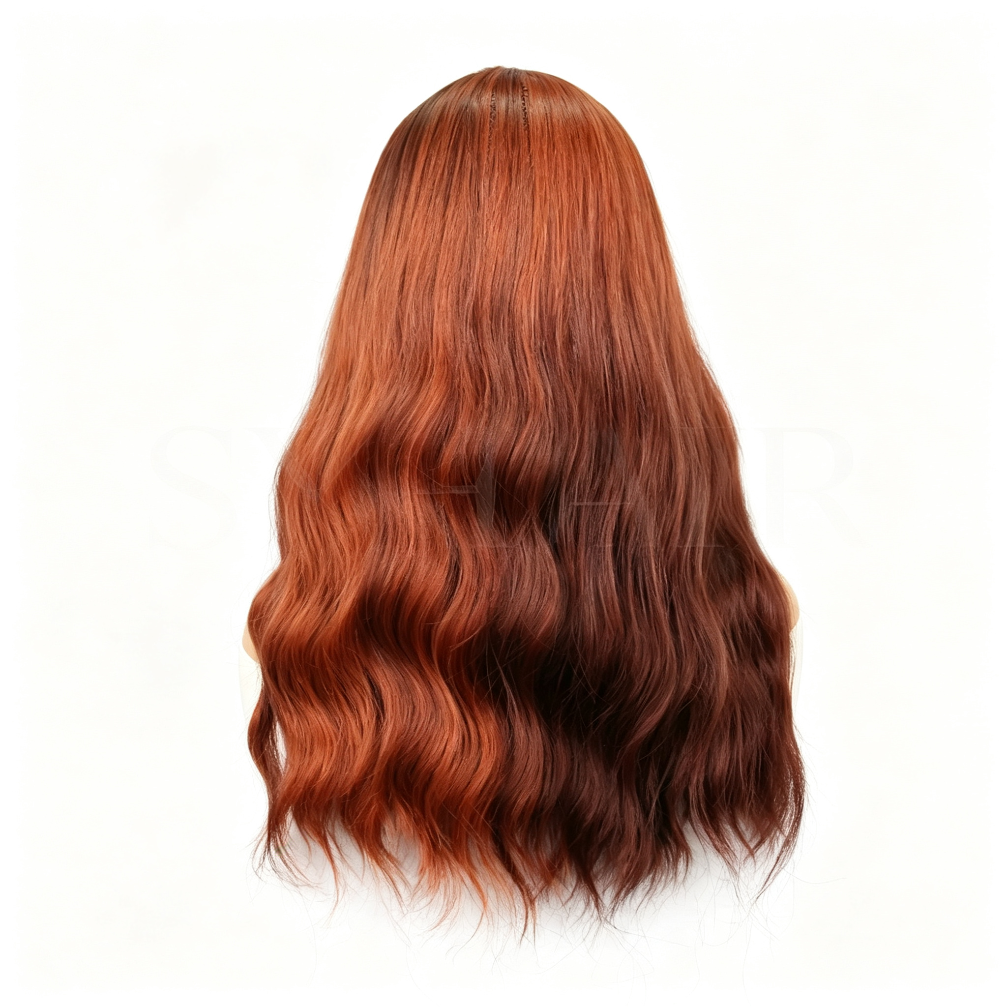 Simulated Scalp Body Wave Wig - Water Wave Ombre Color - Realistic Scalp Top Long Wavy Synthetic Hair for Women