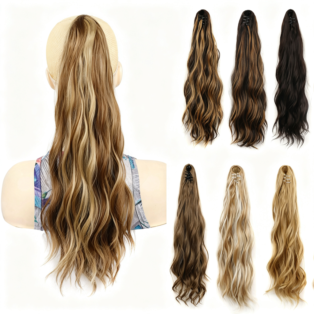 Blonde Wavy Full Wig - Long Water Wave Synthetic Hair Wig - Bleach Blonde Lace Base Cap for Women Party Cosplay