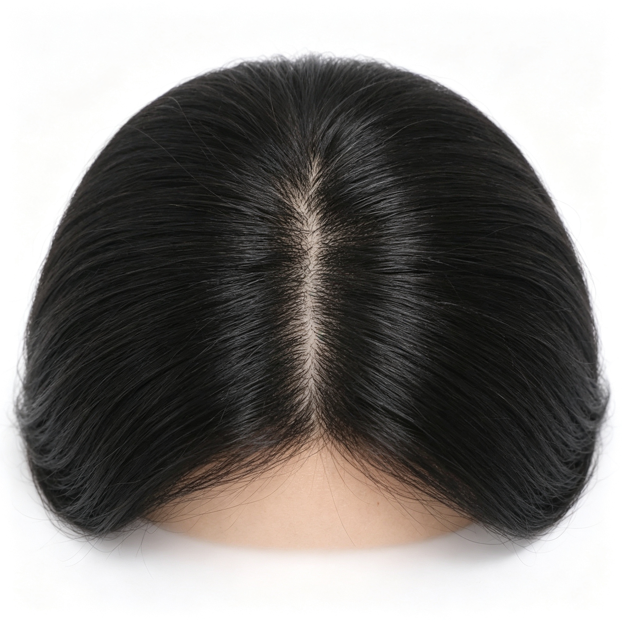 Medium Length Straight Wig 40cm - Middle Part Layered Synthetic Hair Wig - Natural Color & Mocha Brown for Women