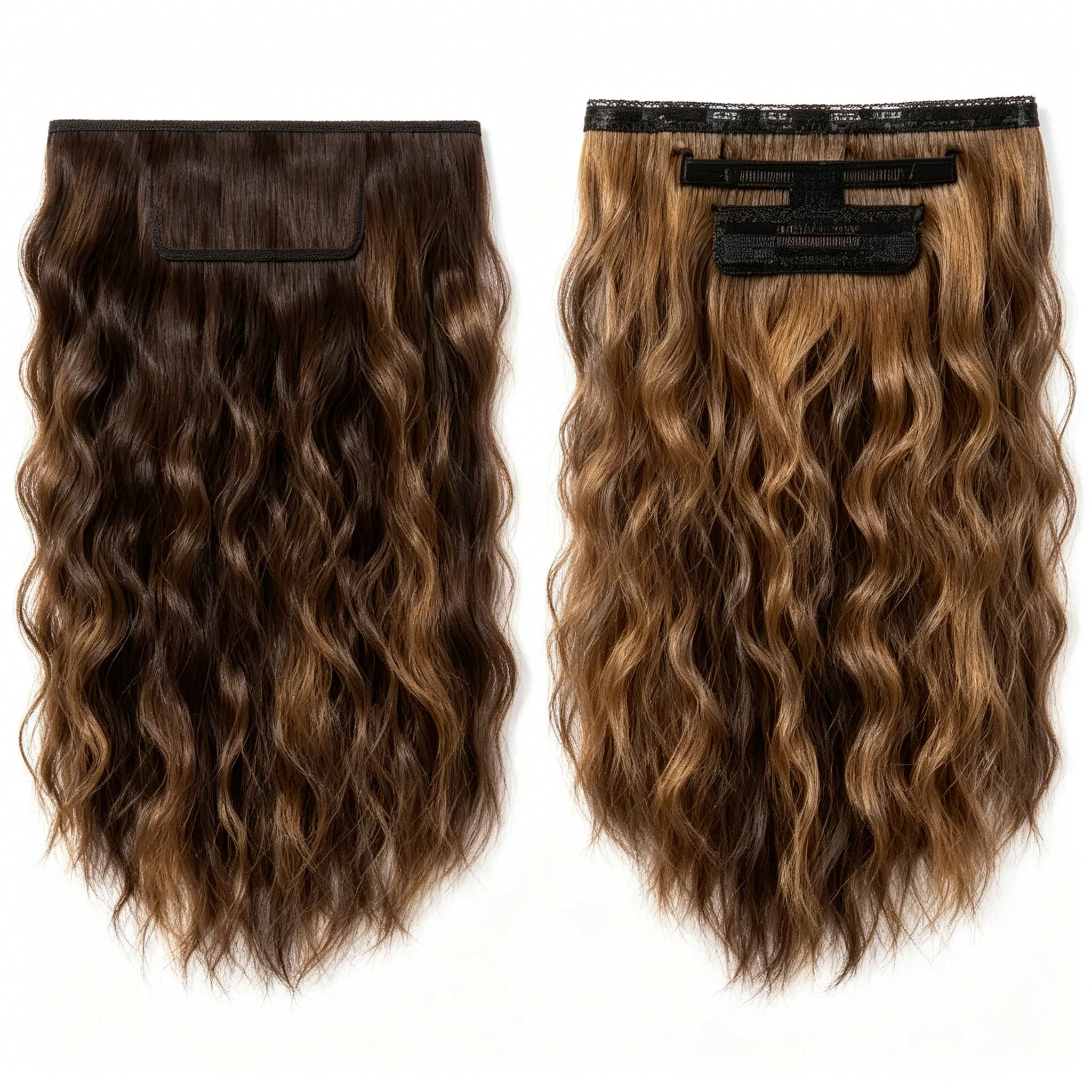 Short Curly Clip-In Hair Extensions - Water Wave Synthetic Hairpiece for Volume & Length