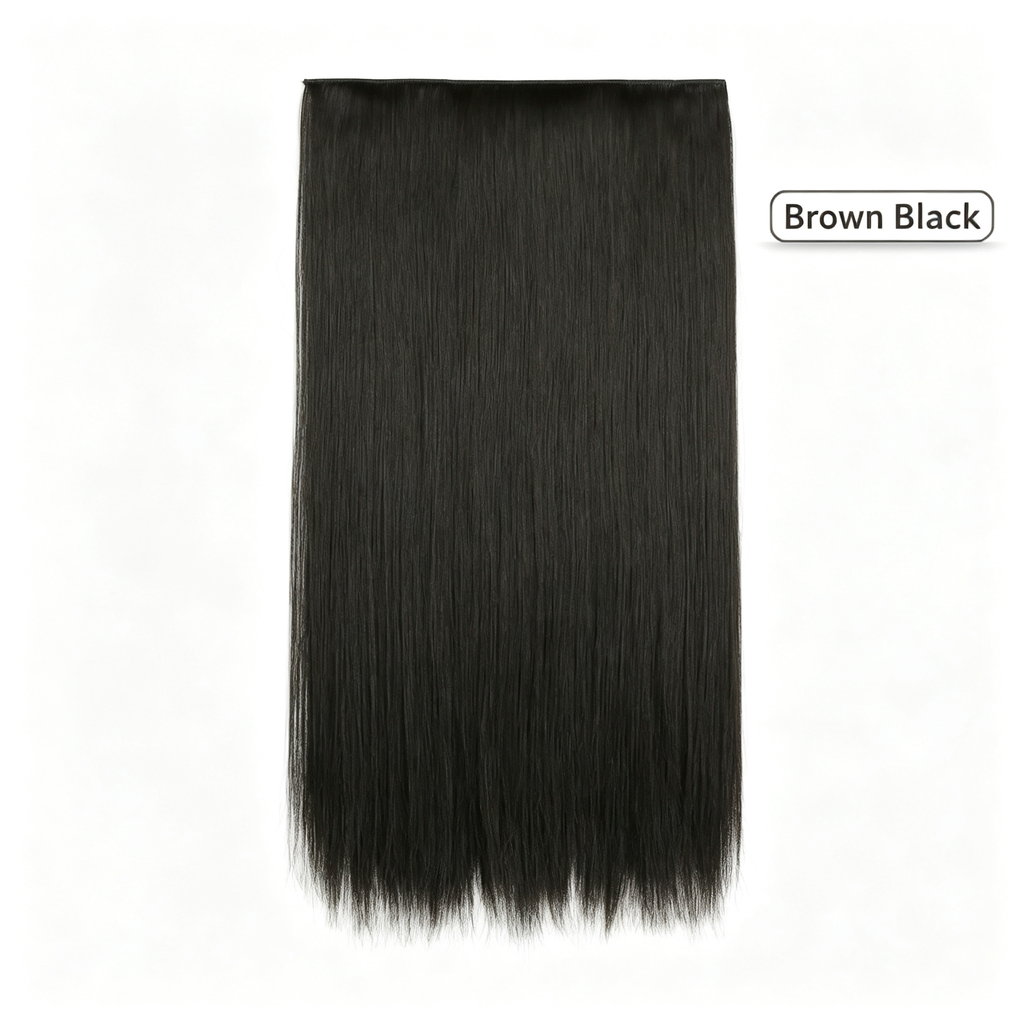 70cm 5-Clip Straight Hair Extension - 140g Thick Full Volume - Tangle Free Matte High Temp Fiber - Multiple Colors
