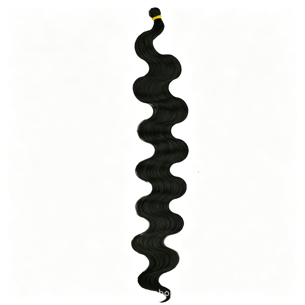 Body Wave Hair Weave Bundle 24 Inch - Matte High Temperature Fiber Synthetic Hair Extension - 60cm 105g for Sew-in Weave
