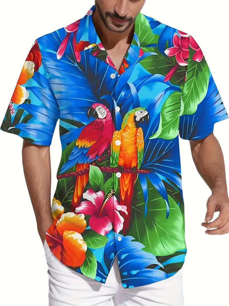 Cross-Border Trendy Cool Spring And Summer New Fashion Men'S Clothing Men'S Short-Sleeved Shirts Tops Cardigans Cross-Border Source Work