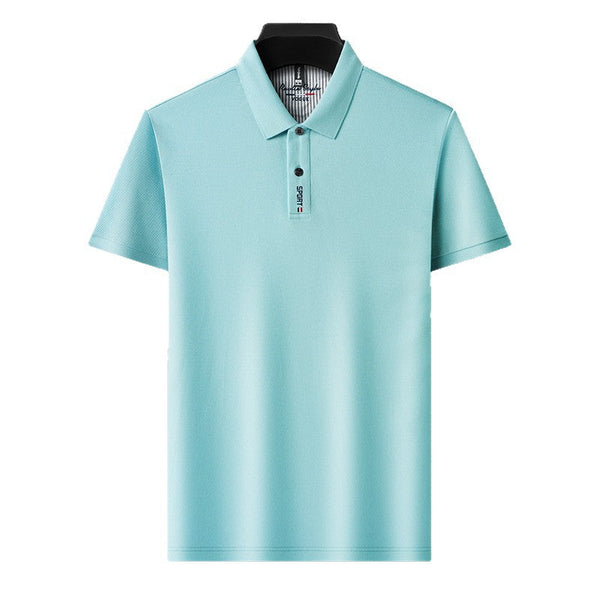 Pure Cotton Short-Sleeved Polo Shirt Men'S Lapel T-Shirt Embroidered Solid Color Business New T-Shirt Bottoming Shirt Men'S Top