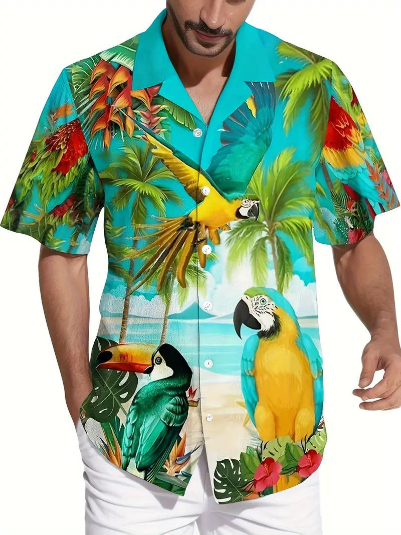 Cross-Border Trendy Cool Spring And Summer New Fashion Men'S Clothing Men'S Short-Sleeved Shirts Tops Cardigans Cross-Border Source Work