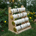 bamboo 4 layer jewelry display tower detachable multi tiered
