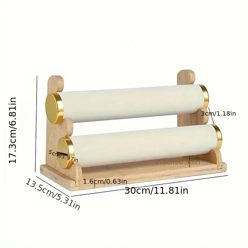bamboo 4 layer jewelry display tower detachable multi tiered